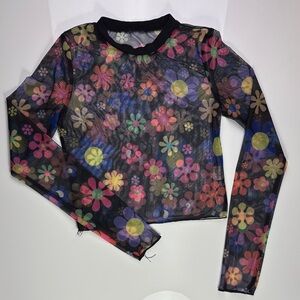 Sourpuff Shop cropped long sleeve top.